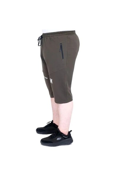 cusseli Plus Size Men's Shorts 2 Thread Piece U25504 Khaki