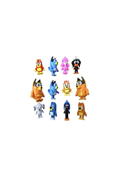 MASHASHOP Set 12 Figurines, Family Bluey and Bingo and their friends, MASHASHOP, multicolor, 5 cm - 8 cm