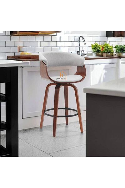 Al Saada Home Bar Stool - 90 x 60 x 60 cm - Light Gray