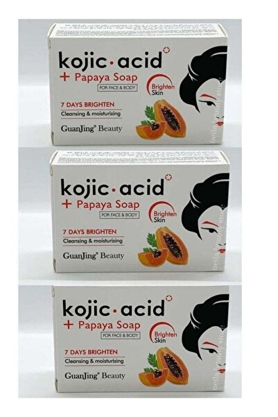 KOJIC ACID ثلاث قطع من صابون البابايا الكوجيك للوجه والجسم 3 × 120 جم
