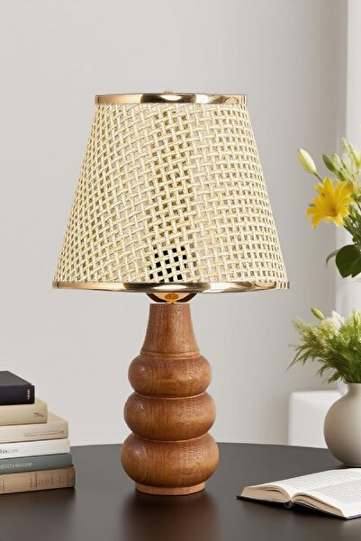 571 Store Sina Table Lampshade Wooden Body Fabric Headboard Decorative Table Lamp Night Light