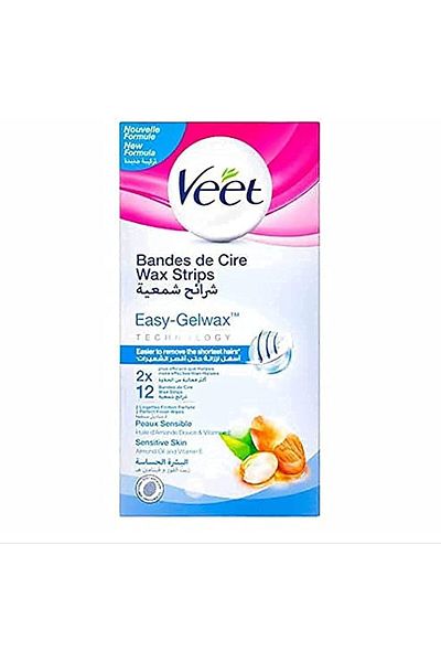 Veet شرائح الشمع للبشرة الحساسة - ١٢ شريحة