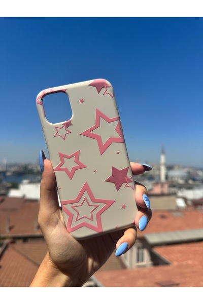 Mobildizayn XİAOMİ REDMİ NOTE 10 PRO Uyumlu Pembe Yıldız Desenli Telefon Kılıfı