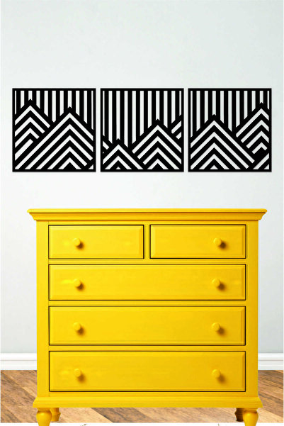 UNT Pictură în trei piese de munți geometrici