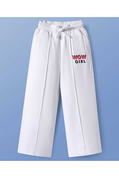 Pine kids Pine Kids Lounge Pants with WOW Girl Print - White