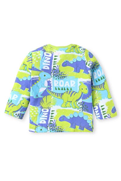 Babyhug Pajama Set with Dino Print - Green & Blue