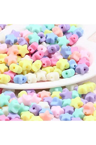 312 KONSEPT 50 bucăți de mărgele din plastic acrilic cu stele colorate, bijut...