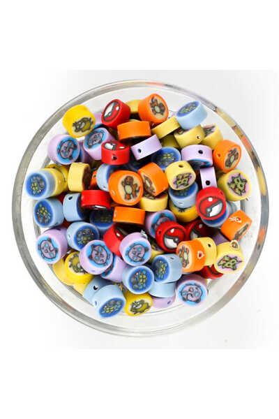 MADEFORYOUU 25Pcs Polymer Fimo Beads, Pokemon Figures Polymer Clay Beads