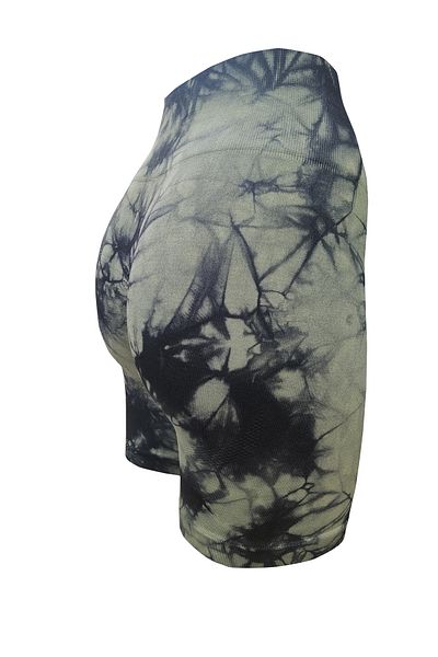 baim X Scrunch Seamless High Waist Tummy Control Tie Dye Pattern Shirring Sports Short Leggings