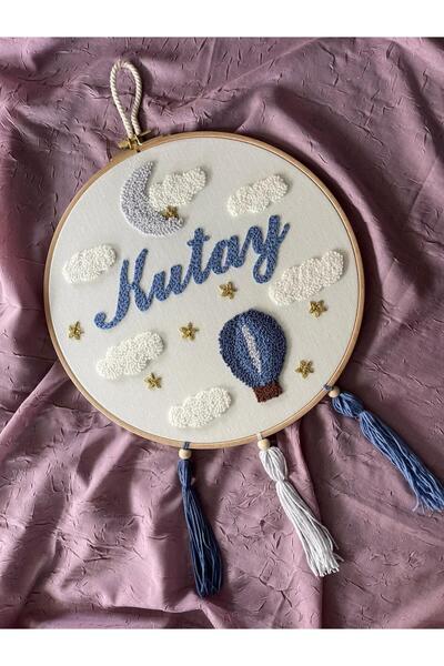 punch passion Bebek kapı süsü, hastane kapı süsü, 30 cm, punch nakışlı, isiml...