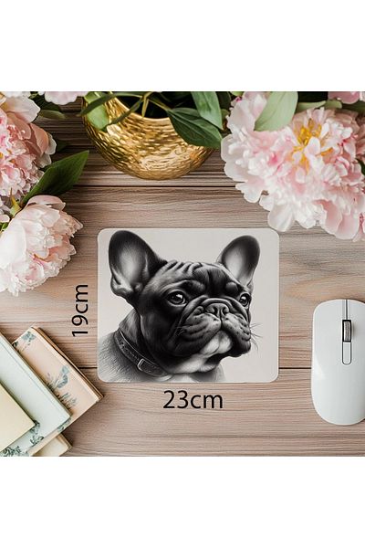 Luluyen Mousepad cu desen Bulldog francez Detaliu dulce 19x23 cm 2 mm dreptunghiular Mouse Pad imprimat importat