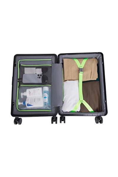 SAEH Luggage Smart Cabin Travel Bag with Front Laptop Cover, White