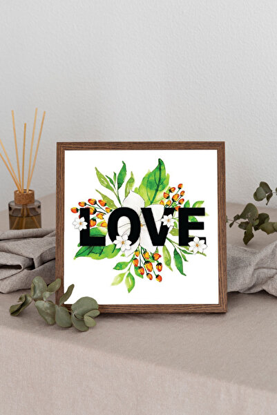 Dekorsiahome Tablou pătrat cu rame din lemn TK0870