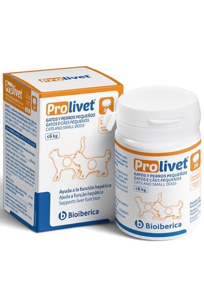 bioiberica Supliment nutrițional hepatic pentru câini și pisici de talie mică, Prolivet, 30 de comprimate