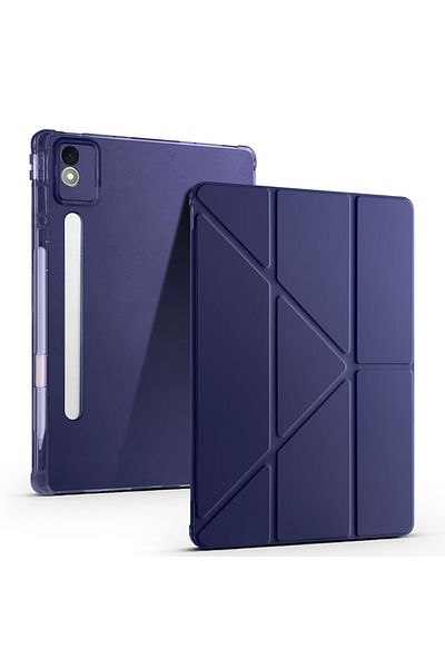 kılıffuarı Lenovo Tab Pro 12.7 Case Tri Folding Silicone with Pen Compartment Foldable Stand Pu Leather Soft