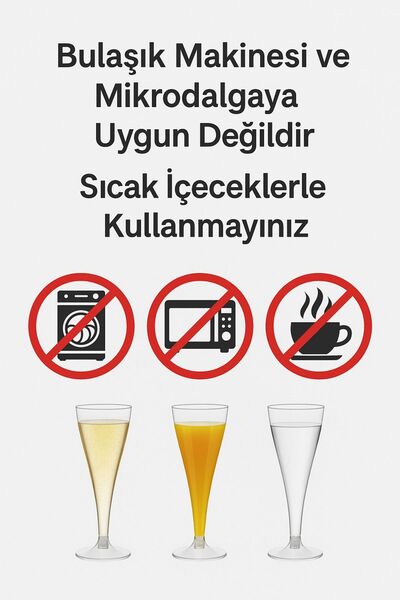 Open Home Concept 6’lı Şeffaf Plastik Şampanya Kadehi – Düğün, Parti ve Davet Sunumlarına Uygun Bardak