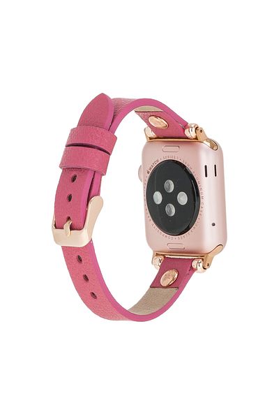 PLM Apple Watch Compatible Leather Band 38-40-41mm RT CP4 Fuchsia