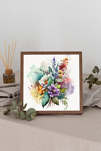 Dekorsiahome Tablou pătrat cu rame din lemn TK0875