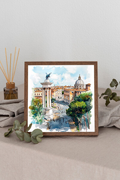 Dekorsiahome Tablou pătrat cu rame din lemn TK0889