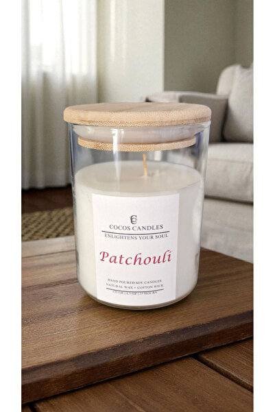 COCOS CANDLES Aromaterapi & Meditasyon İçin Bambu Kapaklı Doğal Soya Mum – Pa...