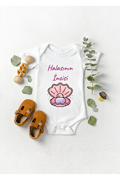 Lotus Baby بدلة أطفال بأكمام قصيرة مطبوعة باللؤلؤ من القطن العضوي بنسبة 100% ...