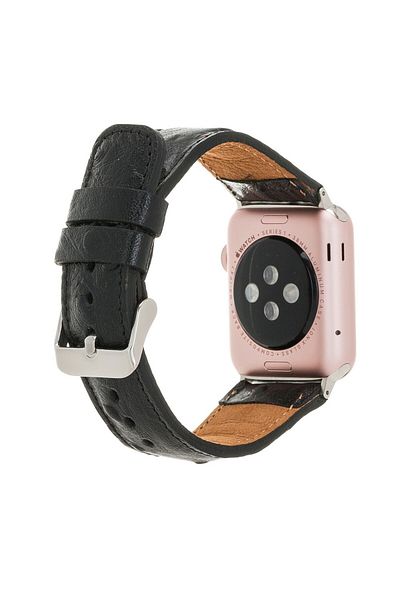 PLM Apple Watch Compatible Leather Cord 42-44-45mm De5 Black