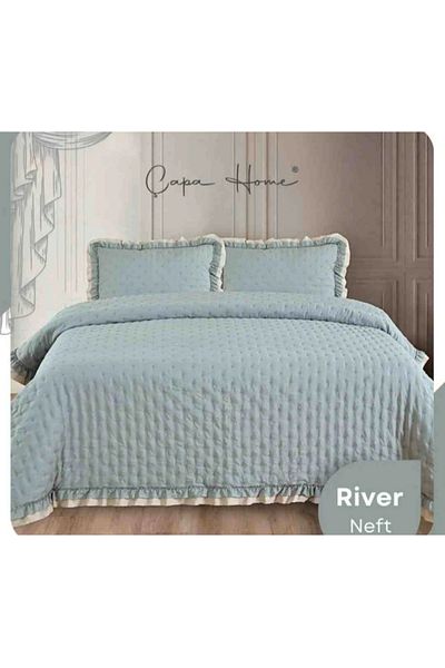 Çapa Home Çapa Home Single River Ruffle Bedspread (Double Sided)