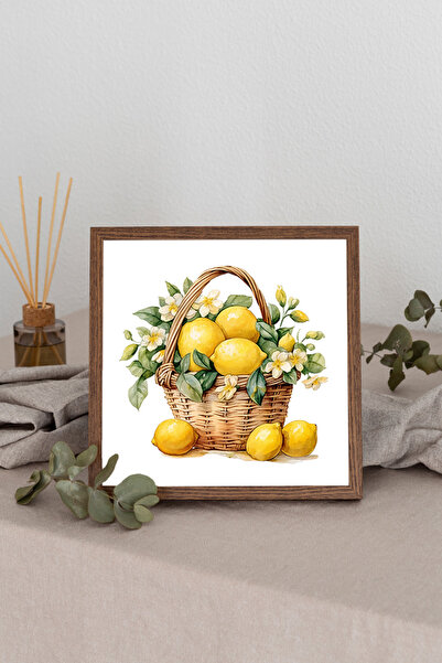 Dekorsiahome Ahşap Çerçeveli Kare Tablo TK0896
