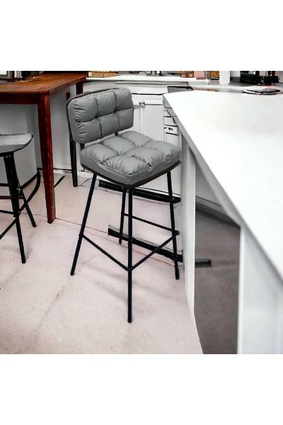 Al Saada Home Grey Bar Chair 125 x 45 x 45 cm