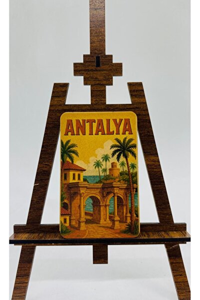 CraftbyBYC Antalya Temalı Resimli Ahşap Buzdolabı Magneti-Hediyelik Konsept M...
