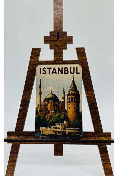 CraftbyBYC İstanbul Temalı Resimli Ahşap Buzdolabı Magneti-Hediyelik Konsept ...
