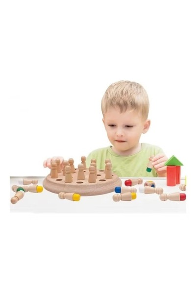 rexa 24‑Piece Matchstick Chess Set – Portable Wooden Game for Travel & Play