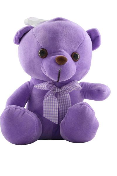 Toybox دب تيدي ناعم محشو وغير سام باللون الأرجواني (24 × 19 × 14 سم)