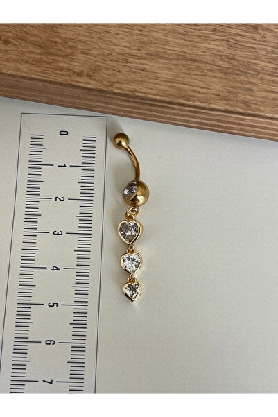 Rupen Kraft 316 L Cerrahi Çelik Standart 10 mm Baget Taşlı Sallantılı Kalp Mo...