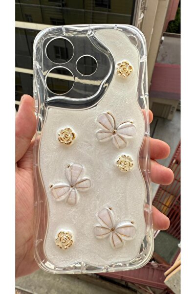 Rivor Oppo A5 Pro Uyumlu Kılıf Kamera Korumalı Kelebek Ve Çiçek Kabartmalı Pr...