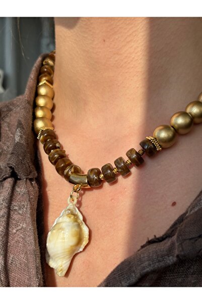 lotusbybuket Special Design India Natural Stone Sea Shell Handmade Necklace