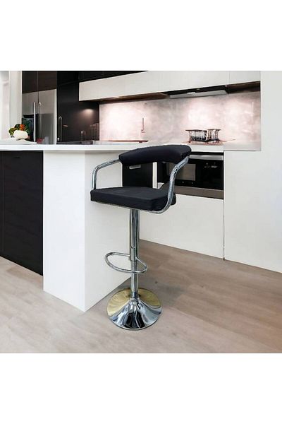 Al Saada Home Rotating Leather Bar Chair 114 x 45 x 45 cm - Coffee