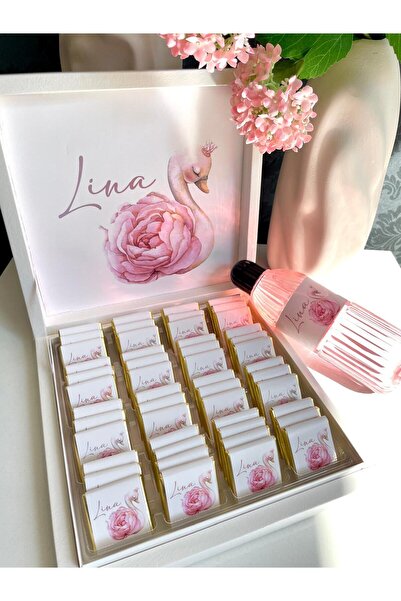 Minemiss Tasarım Lüks Kutulu Isme Özel Tasarımlı Kız-erkek Bebek Çikolatası 5...