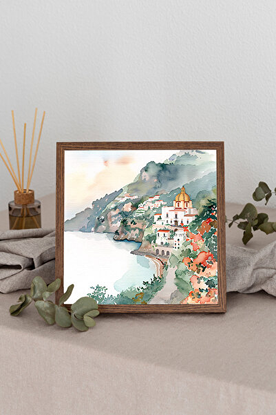 Dekorsiahome Tablou pătrat cu rame din lemn TK0882