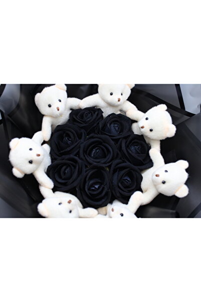 BYBAL Ayıcıklı Gül Buketi– 7 Mini Ayıcık & Gül Demeti sevgili hediyesi solmayan gül dekor, hediyelik ürün.