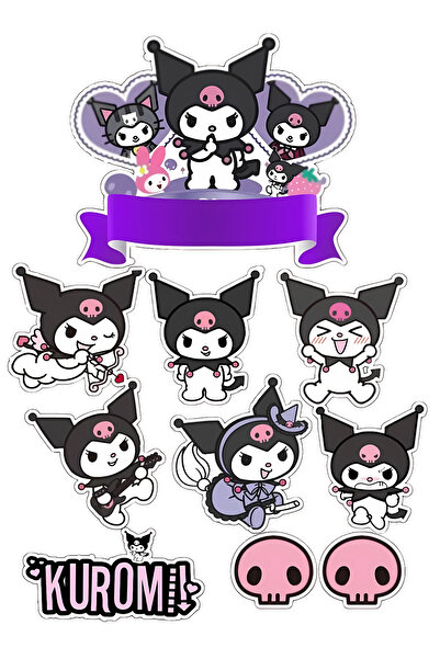 BatıDoğu Kuromi Yenilebilir Cupcake ve Pasta Resim Baskı