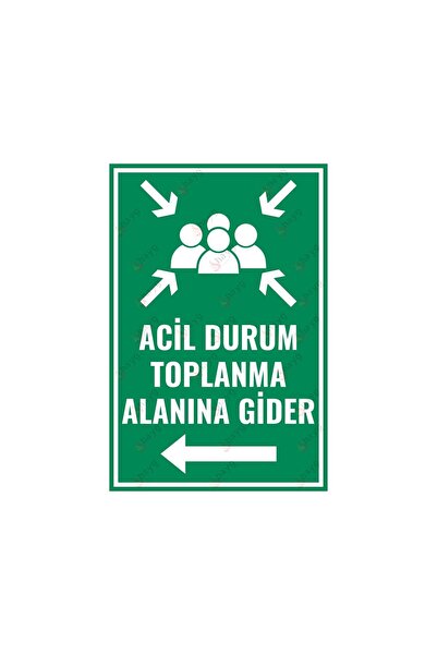 Hayg Equipment Acil Durum Toplanma Alanı Gider Yön Levhası – Sol Ok İşaretli ...