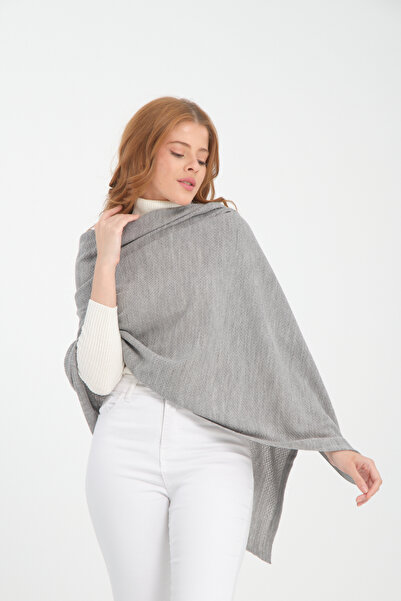 T Crazy T- Crazy Knitwear Petek Desen Triko Omuz Şalı, Şık Yumuşak Dokulu Triko Örme Omuz Şalı