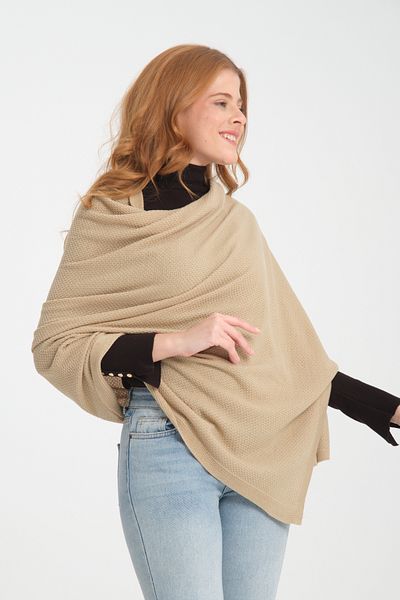 T Crazy T- Crazy Knitwear Honeycomb Pattern Knitwear Shoulder Shawl, Stylish Soft Textured Knitwear Knitted Shoulder Shawl