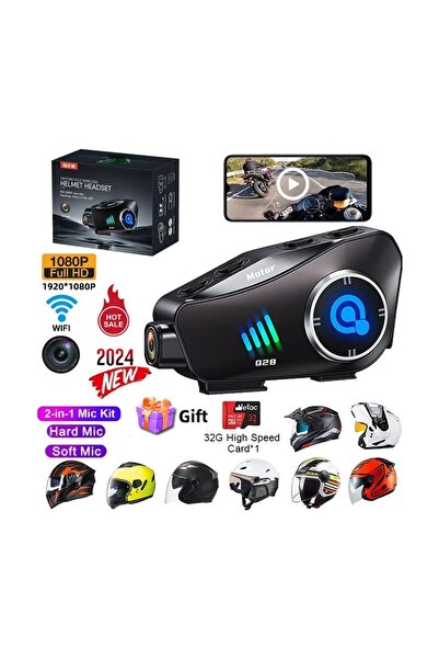 Blic Q28 Kameralı Motosiklet Kask Intercom Kulaklık ve Kayıt Kamerası 1080P 5...