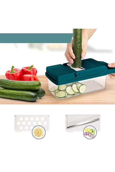 OEM Vegetable chopper 15in1, Stainless steel/ABS, Blue