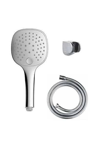 tradex Chrome Shower Head with Hose and Stand TS
