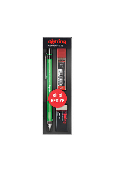 Rotring okul Seti Yeşil silgi+versatil+min