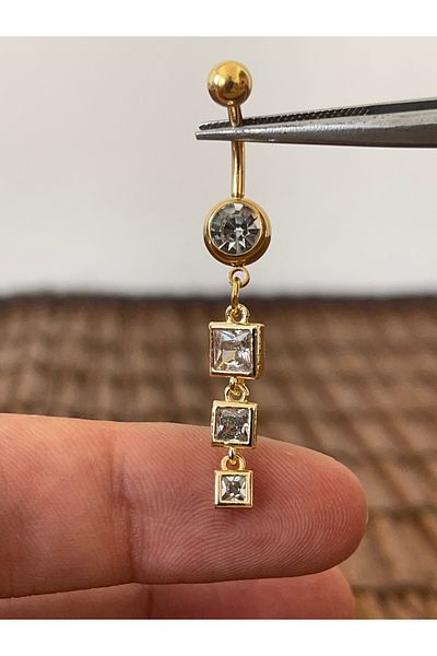 Rupen Kraft 316 L Surgical Steel Zircon Stone Diamond Model Shiny Navel Piercing