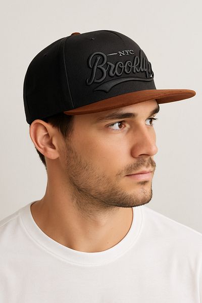 CosmoOutlet Men's Brooklyn Nyc Written Adjustable Hip Hop Model Coffee Black Hat